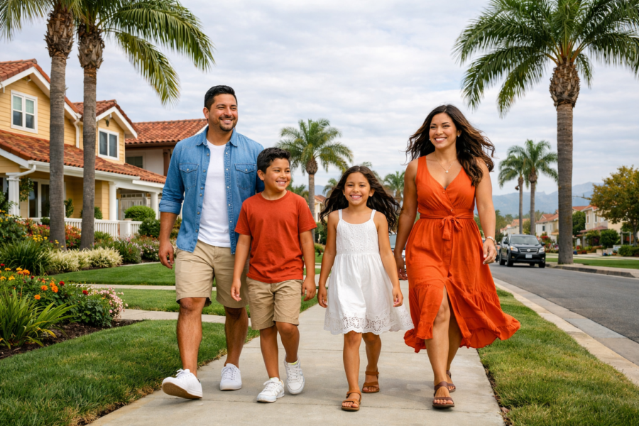 Suburban Ventura County neighborhood with expensive homes
