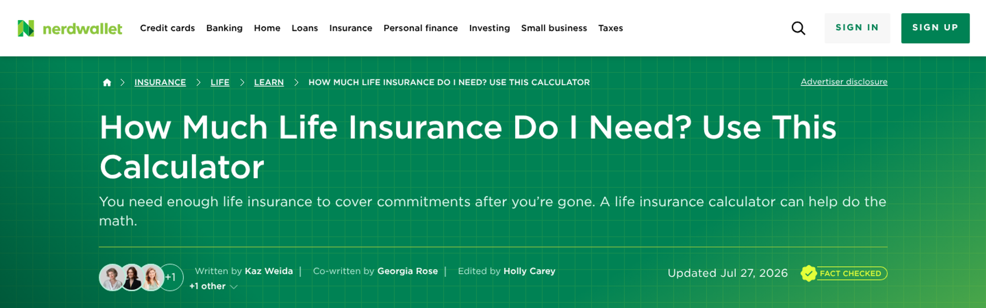 Person calculating life insurance coverage needs