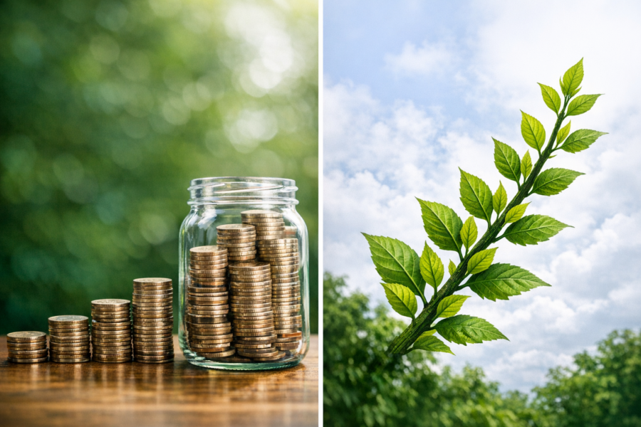 Side-by-side annuity growth comparison chart